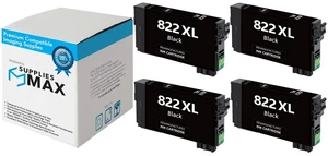 SuppliesMAX Remanufactured Replacement for WorkForce Pro WF-3820/WF-3823/WF-4820/WF-4830/WF-4833/WF-4834 Black High Yield Inkjet (4/PK-1100 Page Yield) (NO. 822XL) (T822XL120-S_4PK) SuppliesMAX Remanufactured Replacement for WorkForce Pro WF-3820/WF-3823/WF-4820/WF-4830/WF-4833/WF-4834 Black High Yield Inkjet (4/PK-1100 Page Yield) (NO. 822XL) (T822XL120-S_4PK)
