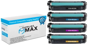 SuppliesMAX Compatible Replacement for HP Color Laser Jet Enterprise M554dn/M555dn/M555x/Flow MFP-M578dn/MFP-M578f Toner Cartridge Combo Pack (BK/C/M/Y) (NO. 212A) (W2120AMP) SuppliesMAX Compatible Replacement for HP Color Laser Jet Enterprise M554dn/M555dn/M555x/Flow MFP-M578dn/MFP-M578f Toner Cartridge Combo Pack (BK/C/M/Y) (NO. 212A) (W2120AMP)