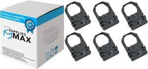 SuppliesMAX Compatible Replacement for NCR 7156/7158/7450/7452 Black Printer Ribbons (6/PK) (011110)