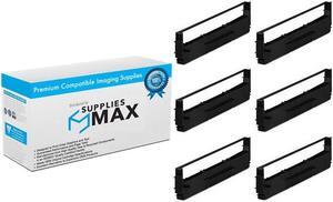 SuppliesMAX Compatible Replacement for LQ-200/LQ-300/LQ-400/LQ-500/LQ-570/LQ-800/LQ-850/LQ-870 Black Printer Ribbons (6/PK) (EPN011630)