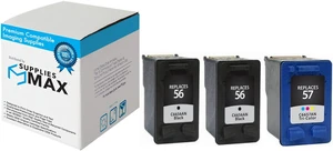 Remanufactured HP DeskJet 450/5000/9600/PS-7000/OfficeJet 4000/5000/6110/PSC-1000/PSC-2000/FAX 1240 Series Inkjet Combo Pack (2-Black/1-Color) (NO. 56/NO. 57) (CD944FN) Remanufactured HP DeskJet 450/5000/9600/PS-7000/OfficeJet 4000/5000/6110/PSC-1000/PSC-2000/FAX 1240 Series Inkjet Combo Pack (2-Black/1-Color) (NO. 56/NO. 57) (CD944FN)