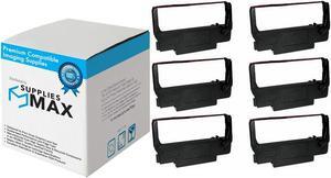 SuppliesMAX Compatible Replacement for M119/M270/TM-300/TM-U200/TM-U210/TM-U220/TM-U300/TM-U375 Black/Red P.O.S. Printer Ribbons (6/PK) (EPN011330)
