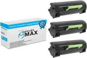 SuppliesMAX Compatible Replacement for Lexmark MX-310/MX-410/MX-510/MX-511/MX-610/MX-611 Series GSA Standard Yield Toner Cartridge (3/PK-2500 Page Yield) (NO. 601) (60F0H0GSY_3PK)