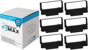 SuppliesMAX Compatible Replacement for M119/M270/TM-300/TM-U200/TM-U210/TM-U220/TM-U300/TM-U375 Black P.O.S. Printer Ribbons (6/PK) (EPN011300)