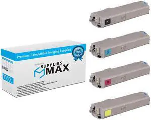 SuppliesMAX Compatible Replacement for Okidata C532dn/C542dn/MC-563dn/MC-573dn Series High Yield Toner Cartridge Combo Pack (BK/C/M/Y) (4649060MP) SuppliesMAX Compatible Replacement for Okidata C532dn/C542dn/MC-563dn/MC-573dn Series High Yield Toner Cartridge Combo Pack (BK/C/M/Y) (4649060MP)