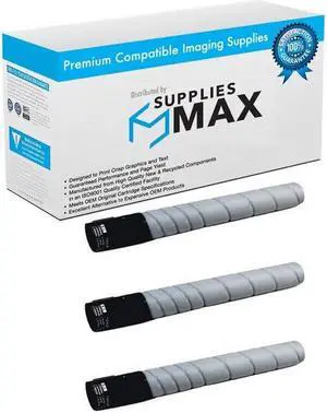 SuppliesMAX Compatible Replacement for Konica Minolta bizhub C360 Black Toner Cartridge (3/PK-29000 Page Yield) (A11G130_3PK)