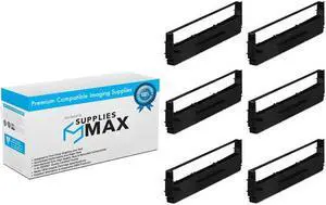 SuppliesMAX Compatible Replacement for FX-70/FX-80/FX-800/FX-880/MX-80/MX-90/RX-70/RX-80 Black Printer Ribbons (6/PK) (EPN011550)