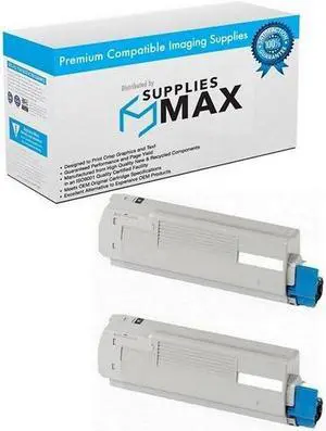 SuppliesMAX Compatible Replacement for Okidata C8600DN/C8600DTN/C8600N/C8800DN/C8800DTN/C8800N Black Toner Cartridge (2/PK-6000 Page Yield) (43487736_2PK) SuppliesMAX Compatible Replacement for Okidata C8600DN/C8600DTN/C8600N/C8800DN/C8800DTN/C8800N Black Toner Cartridge (2/PK-6000 Page Yield) (43487736_2PK)