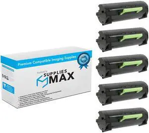 SuppliesMAX Compatible Replacement for Lexmark MX-310/MX-410/MX-510/MX-511/MX-610/MX-611 Series Standard Yield Toner Cartridge (5/PK-2500 Page Yield) (NO. 601) (60F2000SY_5PK)