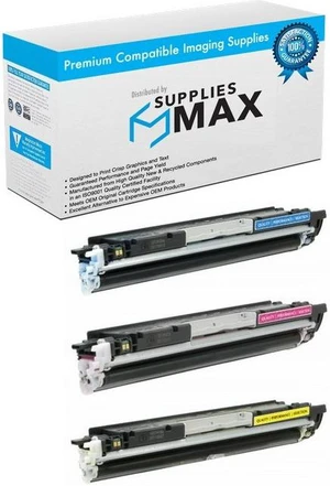 SuppliesMAX Compatible Replacement for HP LaserJet Pro CP-1025/1025NW/M175A/M175NW/M275NW Toner Cartridge Combo Pack (C/M/Y-1000 Page Yield) (NO. 126A) (CF341A) SuppliesMAX Compatible Replacement for HP LaserJet Pro CP-1025/1025NW/M175A/M175NW/M275NW Toner Cartridge Combo Pack (C/M/Y-1000 Page Yield) (NO. 126A) (CF341A)