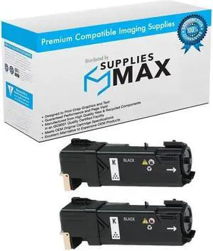 SuppliesMAX Replacement for Phaser 6500DN/6500N/WorkCentre 6505DN/6505N Black High Yield Toner Cartridge (2/PK-3000 Page Yield) (106R01597_2PK)