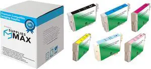 SuppliesMAX Replacement for Artisan 700/710/725/730/800/810/835/837 Inkjet Combo Pack (BK/C/M/Y/LC/LM) (NO. 98) (T098120-BCS-US)