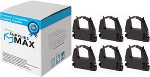 SuppliesMAX Compatible Replacement for Fujitsu DL-3700/DL-3750/DL-3800/DL-3850/DL-7400/DL-9400 Black Printer Ribbons (6/DL-PK) (LA36R-KA)