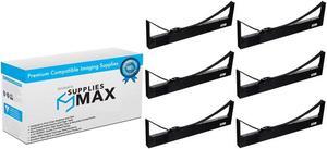 SuppliesMAX Compatible Replacement for Texas Instruments Omni 800 Model 8920/8930 Black Printer Ribbons (6/PK) (2551152-0040)