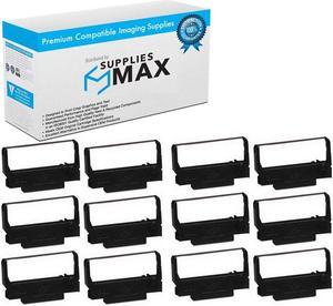 SuppliesMAX Compatible Replacement for M119/M270/TM-300/TM-U200/TM-U210/TM-U220/TM-U300/TM-U375 Black P.O.S. Printer Ribbons (12/PK) (EPN011300_12PK)
