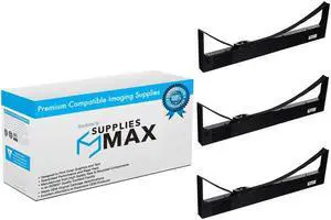 SuppliesMAX Compatible Replacement for Texas Instruments Omni 800 Model 8920/8930 Black Printer Ribbons (3/PK) (2551152-0040_3PK)