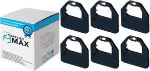 SuppliesMAX Compatible Replacement for Panasonic KX-P2130/KX-P2135/KX-P2140 Black Printer Ribbons (6/PK) (66195)