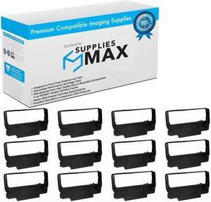 SuppliesMAX Compatible Replacement for M119/M270/TM-300/TM-U200/TM-U210/TM-U220/TM-U300/TM-U375 Black/Red P.O.S. Printer Ribbons (12/PK) (EPN011340_12PK)