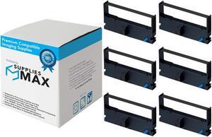 SuppliesMAX Compatible Replacement for TEC FS-1450/FS-1650/MA-1450/MA-1650 Black P.O.S. Printer Ribbons (6/PK) (67655B)