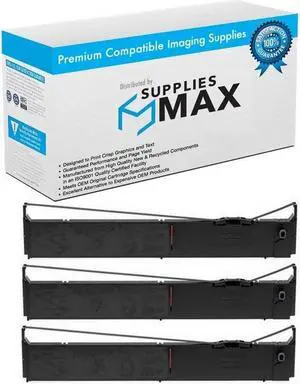 SuppliesMAX Compatible Replacement for DFX-9000/DFX-9000N Series Black Printer Ribbons (3/PK) (EPN011010_3PK)