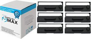 SuppliesMAX Compatible Replacement for Unisys 19-2057-891B Black P.O.S. Printer Ribbons (6/PK) - Replacement to ERC-27B / 29001B