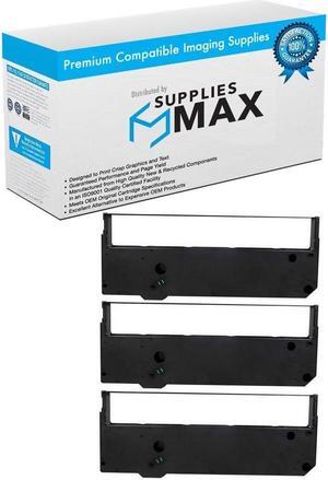 SuppliesMAX Compatible Replacement for TallyGenicom MT-600/MT-660/MT-645CX/MT-690/MT-691/MT-695/T6045/T6050/T6090/T6100/T6140/T6141 Black Printer Ribbons (3/PK) (TAY011020_3PK)