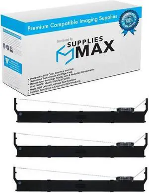 SuppliesMAX Compatible Replacement for IBM 4227/4227 Plus Formsprinter Series Black Printer Ribbons (3/PK) (84075_3PK)