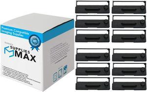 SuppliesMAX Compatible Replacement for CTM-290/CTM-390/M290/TM-290/TM-295/TM-U295 Black P.O.S. Printer Ribbons (12/PK) (EPN011250_12PK)