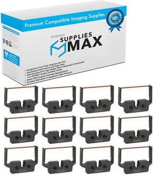 SuppliesMAX Compatible Replacement for Victor 600/800/1500/1520/1530/1550/1560/1570/1675 Black/Red P.O.S. Printer Ribbons (12/PK) (VIR011040_12PK)