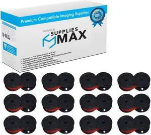SuppliesMAX Compatible Replacement for Sharp Compet/CS/ER/QS/VX/XE/ZL Series Black/Red Printer Ribbons (12/PK) (S1062BR_12PK)