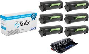 SuppliesMAX Compatible MICR Replacement for Dell B2360DN/B3460DN/B3465DN Drum/Jumbo Toner Value Combo Pack (1-Drum Unit/6-Toners) (MX11XHJ_6PKVB)
