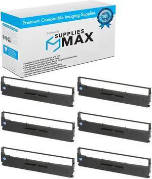 SuppliesMAX Compatible Replacement for LX-300+/LX-350 Black Printer Ribbons (6/PK) (S015631)