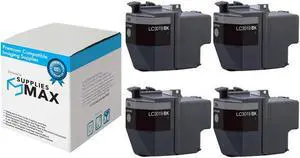 SuppliesMAX Compatible Replacement for Brother MFC-J5330/J5335/J5730/J76530/J6830DW Black Super High Yield Inkjet (4/PK-3000 Page Yield) (LC-3019BK_4PK)