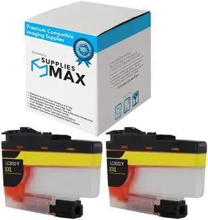 SuppliesMAX Compatible Replacement for Brother DCP-J1100DW/MFC-J805DW/MFC-J815DW/MFC-J995DW/MFC-J1300DW Yellow Super High Yield Inkjet (2/PK-1500 Page Yield) (LC-3033Y_2PK) SuppliesMAX Compatible Replacement for Brother DCP-J1100DW/MFC-J805DW/MFC-J815DW/MFC-J995DW/MFC-J1300DW Yellow Super High Yield Inkjet (2/PK-1500 Page Yield) (LC-3033Y_2PK)