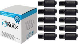 SuppliesMAX Compatible Replacement for Casio FR-105S/FR-1215/HR-8/HR-100/HR-150/HR-200/PCR-250/PCR-255/PCR-260/PCR-275 Black Ink Rollers (10/PK) (IR-40_10PK)