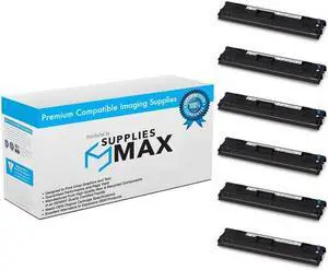 SuppliesMAX Compatible Replacement for Okidata MICROLINE 760/MICROLINE 6100/MICROLINE 6300/6300FB/6300FB-SC/MICROLINE 7100 Black Printer Ribbons (6/PK) (C1352)
