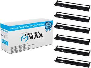 SuppliesMAX Compatible Replacement for TallyGenicom Dascom 2600/DS-2600 Black Printer Ribbons (6/PK) (D-2600-BL)