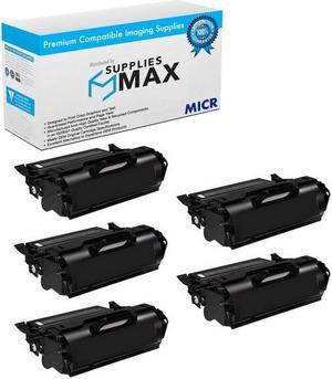 SuppliesMAX Compatible MICR Replacement for Lexmark X651DE/X652DE/X654DE/X656DE/X656DTE/X658DE/X658DTE-MFP High Yield Toner Cartridge (5/PK-25000 Page Yield) (X651X21A_5PK)
