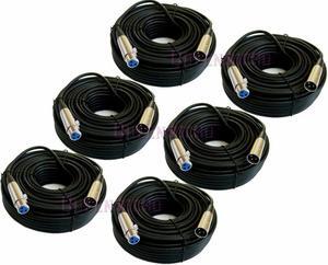 6 Pack 50FT XLR 3-Pin Male Female Mic Microphone Audio Shielded Cable 50'Ft Foot