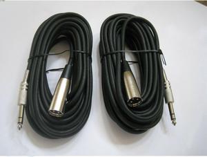 2 25 Ft foot 1/4" TRS 3Pin XLR MALE Mixer to Powered Monitor Speaker Cable Cord