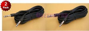 2 Pack - 10Ft 1/4" Stereo TRS Male to Male Guitar DJ Speaker PA Instrument Cable