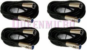 4 Pack 10FT XLR Shielded 3Pin Male Female Mic Microphone Audio Cable Lot 10'Ft