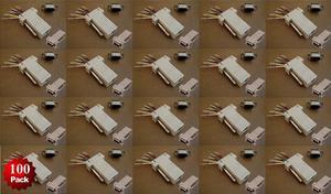 100 Pack - DB9 Male to RJ45 Female Modular Adapter Connector 8P8C Serial RS232