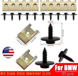 For  E81 E87 E82 E46 UNDERTRAY CLIP SCREWS ENGINE UNDER COVER SPLASH GUARD US