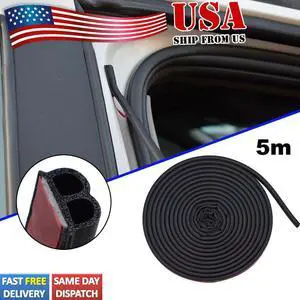 US B-Shape 16FT/5m Car Door Seal Strip Weatherstrip Sticker WaterProof Dustproof