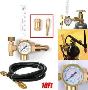 Argon CO2 Tig MIG Flow Meter Welding Regulator Gauge Gas Welder CGA-580 W/ Hose