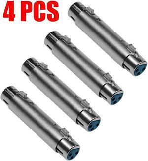 4x 3-Pin XLR Female to Female Mic Microphone Cable Barrel Coupler Joiner Adapter