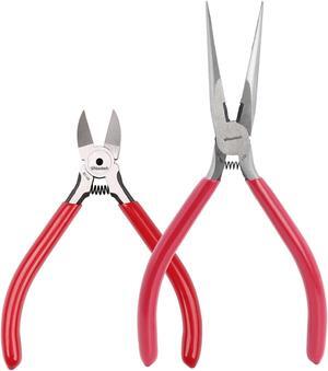 Long Nose Pliers 6 Inch  Diagonal Side Wire Cutter 4.5 Inch 2 Pack Combo Set