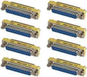 8 PCS DB25 25-Pin Serial Female to Female Mini Gender Changer Coupler Adapter