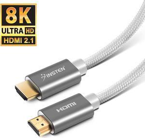 6 Feet HDMI Male to Male Cable 2.1, 8K 60Hz, 48Gbps, Gold Connectors, White